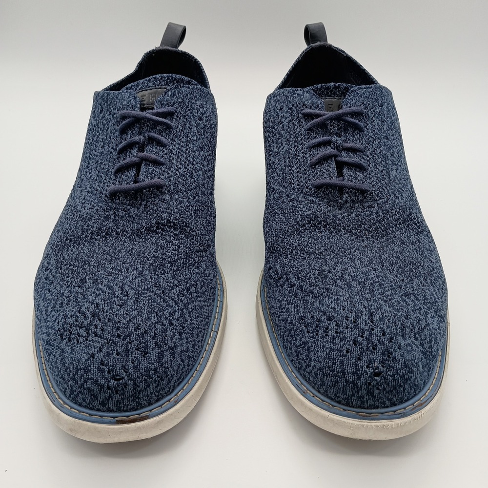 Cole Haan Grand Evolution Stitchlite Oxford Navy Blue Knit Shoes Mens 12M - Picture 2 of 9